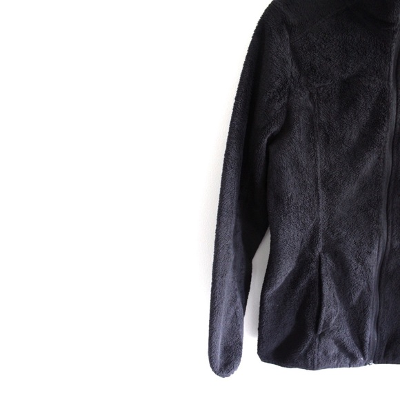 Preowned Spyder Faux Sherpa Zipped Hooded Sweatshirt Black Medium - Picture 2 of 7